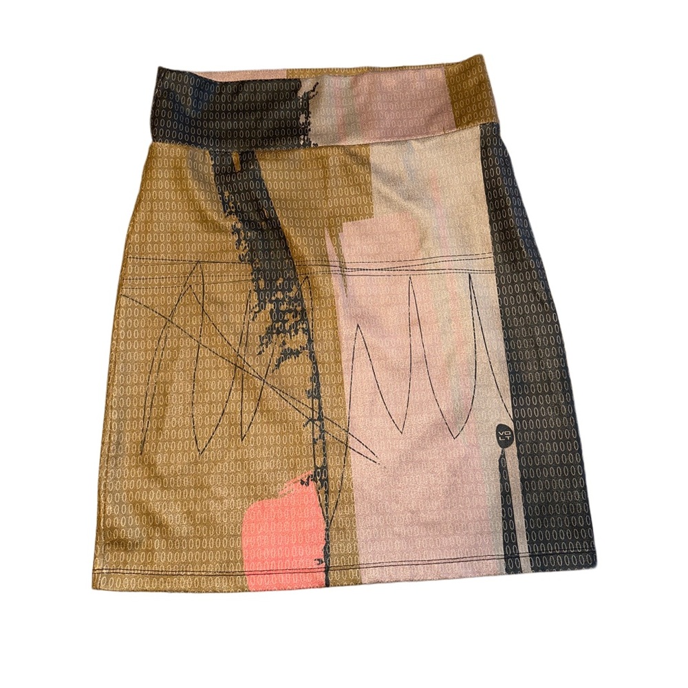 VOLT Design Faux Suede Abstract Skirt